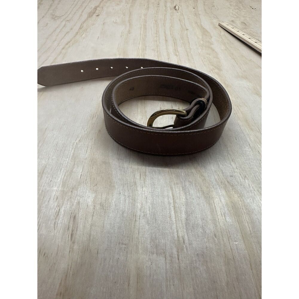 Canterbury Men’s Boot Leather Belt Brown Solid Brass Buckle 48”